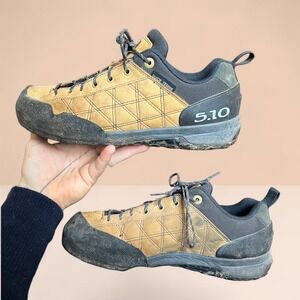 Five Ten Guide Tennie Approach Shoes Men's 10 Leather Tan Rubber Climbing Hiking